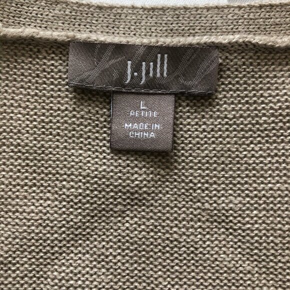 J. JILL Tan Sweater Dress Short Sleeves Flare LP - Picture 4 of 9